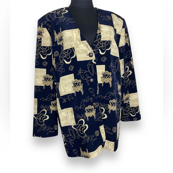 Vintage 90s Y2K Art To  Wear Womens Oversized Blazer No Size Tag - Picture 1 of 11